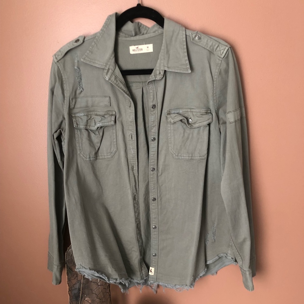 Hollister Army Green Shacket